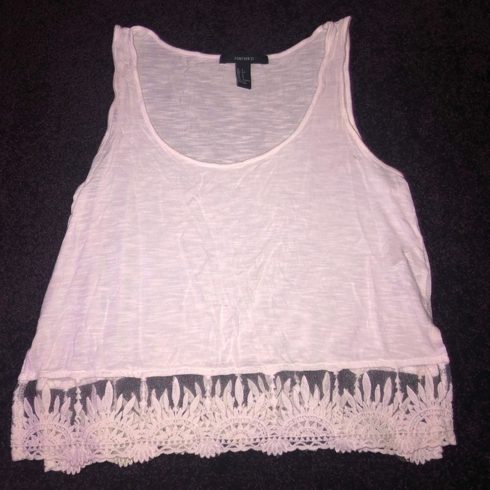 A white flowery tank top